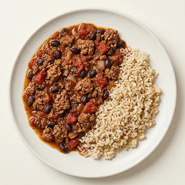 Beef And Black Bean Chili With Brown Rice